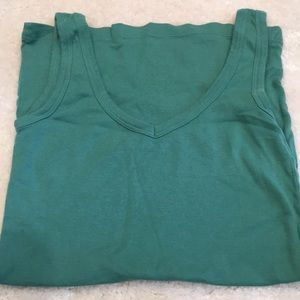 Green V-Neck Tank Top Sz XS